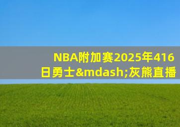 NBA附加赛2025年416日勇士—灰熊直播